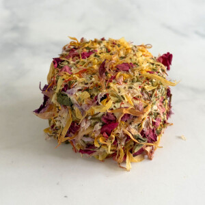Chèvre frais aux fleurs - Ziegenfrischkäse mit Blüten